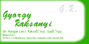 gyorgy raksanyi business card